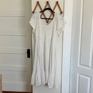 White flowy tiered dress